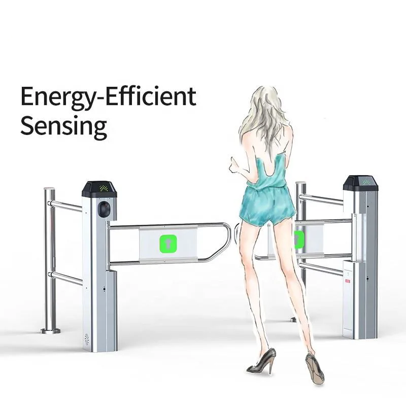 CE Certified 304SUS Swing Barrier Gate - Pedestrian Access Control Turnstile for Supermarket Store/Clinic Entrance Security 6