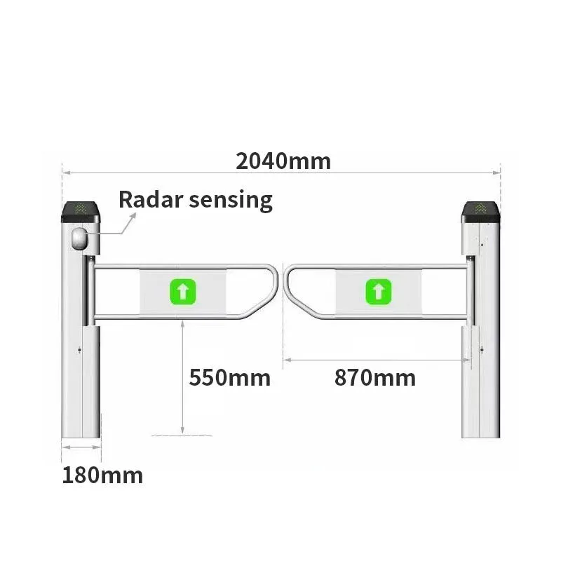 CE Certified 304SUS Swing Barrier Gate - Pedestrian Access Control Turnstile for Supermarket Store/Clinic Entrance Security 5